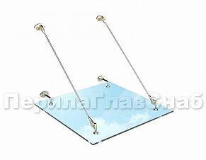 Готовые цельностеклянные козырьки купить в Омске