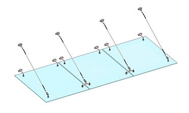 Комплект фурнитуры для козырька 1500х3700 (на вантах/тягах) k671-15-37 купить в Омске