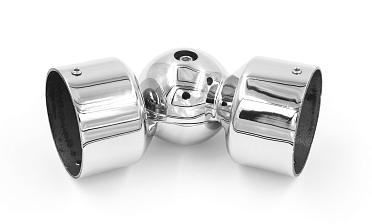 Поворот литой, внешний, регулируемый, "шар", под Ø50.8 мм, полированный AISI 304 k262 купить в Омске