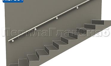 Готовый пристенный поручень с 5 держателями, длина 3700 мм (AISI 304) k730-37 купить в Омске