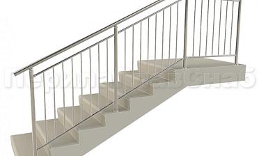 Нержавеющие ограждения для школ и детских садов с вертикальным заполнением “Частокол” - вариант №1 для крыльца купить в Омске