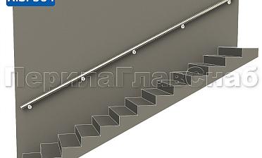 Готовый пристенный поручень с 5 держателями, длина 4300 мм (AISI 304) k730-43 купить в Омске