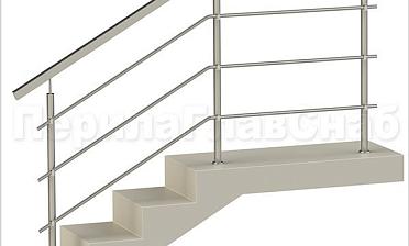 Три ригеля на держателях, квадратный поручень и круглые стойки купить в Омске