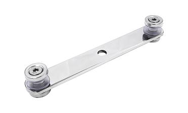 Стеклодержатель пластинчатый 3хМ8, по центрам 170х5 мм, полированный, шайбы 5 мм штамп., под стекло 6-12 мм, AISI 316 k023-8 купить в Омске