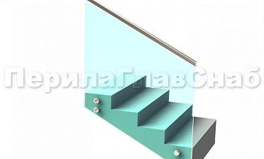 Ограждение с профильным поручнем с пазом на точечном креплении на лестнице купить в Омске