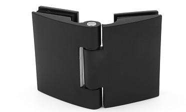 Петля для душевой кабины стекло-стекло 180°, без реза, нержавеющая сталь AISI 304, черная t313 BL купить в Омске