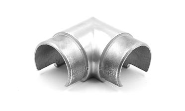 Отвод поручня с пазом Ø48.3мм, 90°, с двумя установочными кольцами, шлифованный 320Grit, (aisi 304) Фk237-2 купить в Омске