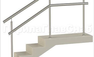 Нержавеющие ограждения с детским поручнем без ригелей купить в Омске