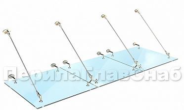 Комплект фурнитуры для козырька 1200х2800 (на вантах/тягах) k671-12-28 купить в Омске