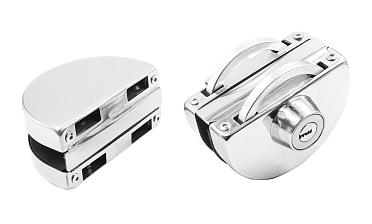 Замок для стеклянной двери с ответной частью на стекло, без вырезов в стекле полированный t109 PSS купить в Омске