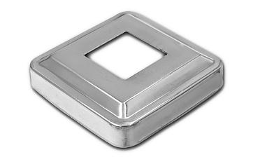 Низ стойки фигурный под трубу 25х25 мм, 66х66х0.4, высота 16 мм, полированный (AISI 304) k374 купить в Омске