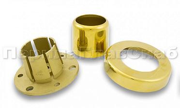 Цанга под трубу Ø38.1 мм, полированная #600, AISI 304, 3 отв. Ø7 мм, 3 отв. Ø9 мм, под золото Фk026-88 купить в Омске