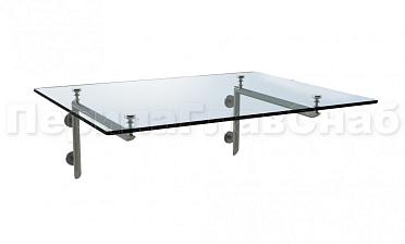 Стеклянный консольный навес на Г-образном каркасе - вариант 2 купить в Омске