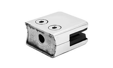 Стеклодержатель штампованный, под стекло 10 мм (5+5 мм), квадратный под стойку Ø38.1 мм (40х24х48 ) полированный AISI 304 k351-10 купить в Омске