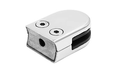 Стеклодержатель штампованный под стекло 8 мм (4+4 мм), под стойку Ø38.1 мм 40х24х55, полированный (AISI 304) k038 купить в Омске