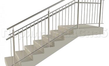 Нержавеющие ограждения с вертикальным заполнением 'частокол' - вариант №4 купить в Омске