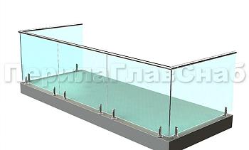 Балконные ограждения из стекла на министойках в Омске. Готовые проекты ПерилаГлавСнаб