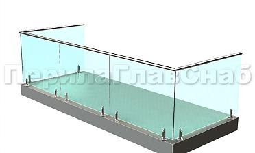 Балконные ограждения из стекла на министойках купить в Омске