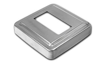 Низ стойки под трубу 50х25 мм, 84х84х0.6 мм, высота 17 мм, полированный (AISI 304) k398 купить в Омске