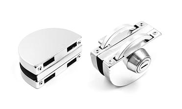 Замок для стеклянной двери с ответной частью на стекло, без вырезов, нержавеющая сталь AISI 201, полированная t109-201 PSS купить в Омске