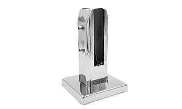 Стеклодержатель напольный 50х50х160 мм, литой, плоский, без сверления, нержавеющая сталь AISI 304, полированная k275-3 купить в Омске