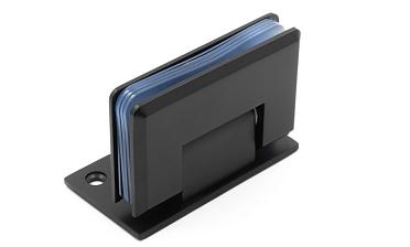 Петля для душевой стена-стекло 90х55 мм, 90°, односторонняя, цинк, черный t305 BZn купить в Омске