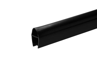 Уплотнитель для стекла 8 мм, дверь-стекло 2200 мм, непрозрачный черный t212-2 BL-U купить в Омске