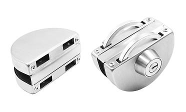 Замок для стеклянной двери с ответной частью на стекло, без вырезов в стекле шлифованный t109 SSS купить в Омске