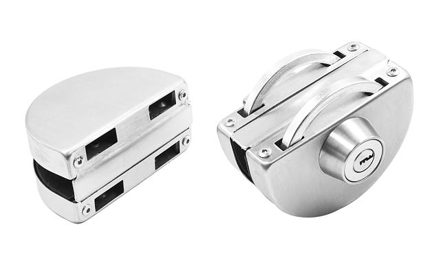 Замок для стеклянной двери с ответной частью на стекло, без вырезов в стекле шлифованный t109 SSS