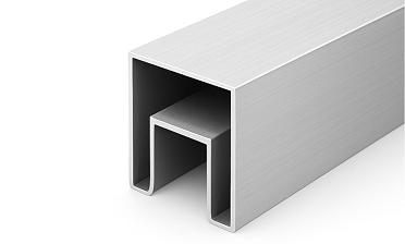 Труба 40х40 мм с пазом 24х24 под стекло, 6000 мм, алюминиевая, анодированная Фk856-3 AL купить в Омске