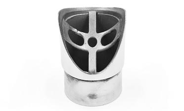 Наконечник седловина косая 30° на стойку Ø50.8 мм, под поручень Ø50.8 мм, литая, полированная, AISI 304, k560 купить в Омске