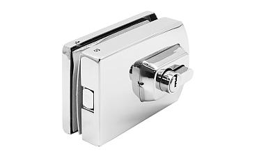 Замок для стеклянной двери вертикальный с ответной частью на стену и пол, полированный, вырез 15 t135 PSS купить в Омске