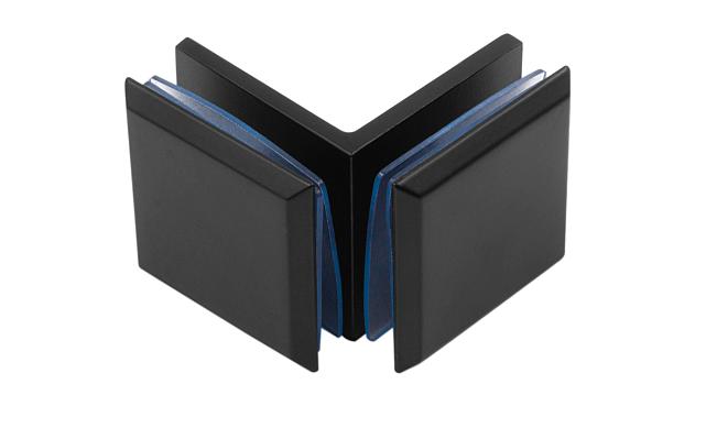 Коннектор для душевой кабины стекло-стекло 90°, 45х45, черный, t735 BZn