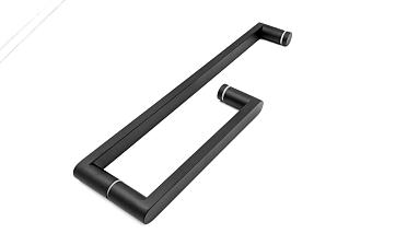 Ручка 225х425 круглая+квадратная труба AISI 304 черная t628 BL купить в Омске