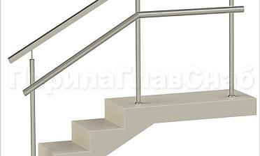 Ограждения с квадратным поручнем и дополнительным поручнем без ригелей купить в Омске