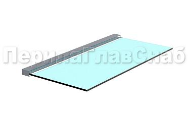 Козырек на алюминиевом профиле ,вынос до 950мм k671-100-2.4 купить в Омске