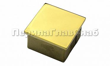 Заглушка для профильной трубы 40х40 мм, литая, полированная, под золото Фk224-88 купить в Омске