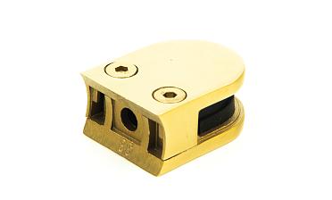 Стеклодержатель литой с вставками под стекло 8 мм (4+4 мм), закругленный под Ø38.1 мм, 40х22х50, золотой k001-88 купить в Омске