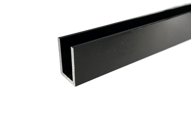 П-образный профиль 19x13, L=2500, под стекло 8 мм, алюминий анодированный в черный глянцевый t756-2500 AND BL