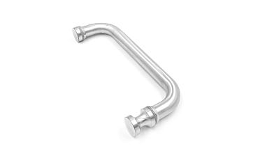 Дверная ручка с кнобом для стекла 8-10 мм, 19х201 мм, отверстие 12 мм, шлифованная t623-200 SSS купить в Омске