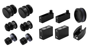 Комплект раздвижной системы для стеклянной душевой, нержавеющая сталь AISI 304, черная t401 BL купить в Омске