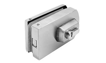 Замок для стеклянной двери вертикальный с ответной частью на стену и пол, шлифованный, вырез 15 t135 SSS купить в Омске