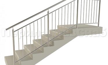 Нержавеющие ограждения для детских образовательных учреждений  с вертикальным заполнением “Частокол” - вариант №2 купить в Омске