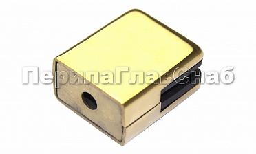 Стеклодержатель штампованный квадратный на плоскость для стекла 8 мм (4+4 мм), полированный, под золото (AISI 304) Фk352-88 купить в Омске