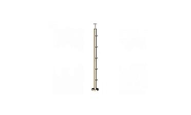 Стойка круглая Ø38.1: 5 ригеледержателей, полированная, высота 950 мм (AISI 304) k715 купить в Омске