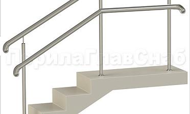 Нержавеющие ограждения с двойным поручнем без ригелей - вариант 2 купить в Омске