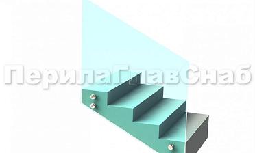 Ограждение без поручня на точечном креплении на лестнице купить в Омске