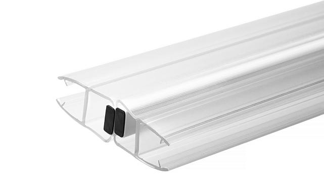 Комплект уплотнителей для стекла в душевую кабину (2 шт.), стекло-стекло 8 мм, с магнитом 180°, 2200 мм t209