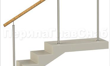 Нержавеющие ограждения без ригелей с пластиковым поручнем купить в Омске