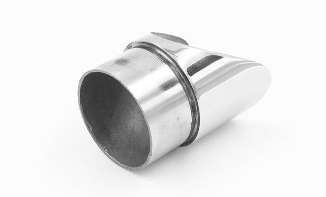 Наконечник седловина косая 30° на стойку Ø50.8 мм, под поручень Ø50.8 мм, литая, полированная, AISI 304, k560 5